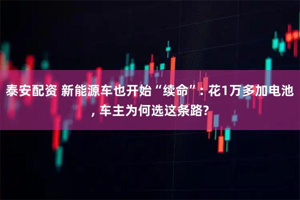 泰安配资 新能源车也开始“续命”: 花1万多加电池, 车主为何选这条路?